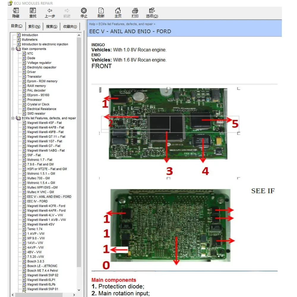 ECU Repair Software ECU Modules Repair Pinout Immo Location Including Multimeters Transistor EEprom Defects RAM PAL Decoder - Image 2