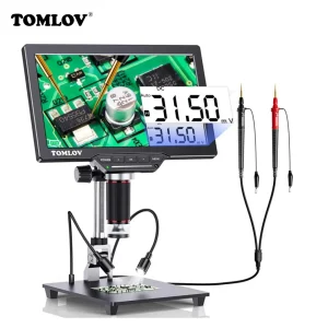 TOMLOV DM202M HDMI Digital Microscope with Multimeter (10.1" Display)